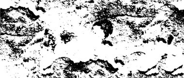 Grunge siyah beyaz desen. Monokrom soyut dokusu. Çatlakların, sürtünmelerin, çiplerin, lekelerin, mürekkep lekelerinin, çizgilerin geçmişi. Koyu tasarım arka plan yüzeyi