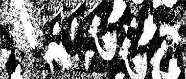 Siyah-beyaz grunge vektör arka planı. Leke ve çatlaklardan gelen tek renkli doku geniş ekran. Tasarım ve yazdırma için soyut ögeler