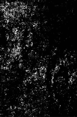 Siyah-beyaz grunge vektör arka planı. Leke ve çatlaklardan gelen tek renkli doku geniş ekran. Tasarım ve yazdırma için soyut ögeler