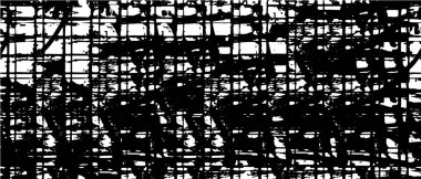 Siyah-beyaz grunge vektör arka planı. Leke ve çatlaklardan gelen tek renkli doku geniş ekran. Tasarım ve yazdırma için soyut ögeler