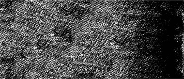 Siyah-beyaz grunge vektör arka planı. Leke ve çatlaklardan gelen tek renkli doku geniş ekran. Tasarım ve yazdırma için soyut ögeler