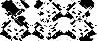 Grunge siyah beyaz desen. Monokrom soyut dokusu. Çatlakların, sürtünmelerin, çiplerin, lekelerin, mürekkep lekelerinin, çizgilerin geçmişi. Koyu tasarım arka plan yüzeyi