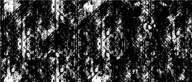 Grunge üst üste biniyor. Soyut siyah-beyaz vektör arkaplanı. Çatlak, leke ve noktalarda kirli desenli tek renkli klasik yüzey. Karanlık korku tarzında eski bir duvar.