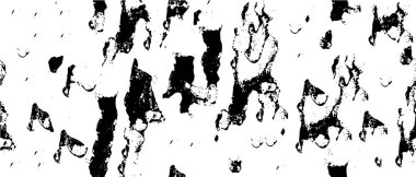 Grunge üst üste biniyor. Soyut siyah-beyaz vektör arkaplanı. Çatlak, leke ve noktalarda kirli desenli tek renkli klasik yüzey. Karanlık korku tarzında eski bir duvar.