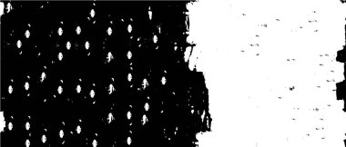 Grunge üst üste biniyor. Soyut siyah-beyaz vektör arkaplanı. Çatlak, leke ve noktalarda kirli desenli tek renkli klasik yüzey. Karanlık korku tarzında eski bir duvar.