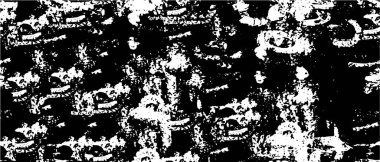 Grunge üst üste biniyor. Soyut siyah-beyaz vektör arkaplanı. Çatlak, leke ve noktalarda kirli desenli tek renkli klasik yüzey. Karanlık korku tarzında eski bir duvar.