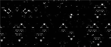 Grunge üst üste biniyor. Soyut siyah-beyaz vektör arkaplanı. Çatlak, leke ve noktalarda kirli desenli tek renkli klasik yüzey. Karanlık korku tarzında eski bir duvar.