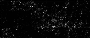 Grunge üst üste biniyor. Soyut siyah-beyaz vektör arkaplanı. Çatlak, leke ve noktalarda kirli desenli tek renkli klasik yüzey. Karanlık korku tarzında eski bir duvar.