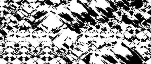 Grunge üst üste biniyor. Soyut siyah-beyaz vektör arkaplanı. Çatlak, leke ve noktalarda kirli desenli tek renkli klasik yüzey. Karanlık korku tarzında eski bir duvar.