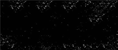 Grunge üst üste biniyor. Soyut siyah-beyaz vektör arkaplanı. Çatlak, leke ve noktalarda kirli desenli tek renkli klasik yüzey. Karanlık korku tarzında eski bir duvar.