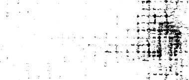 Grunge üst üste biniyor. Soyut siyah-beyaz vektör arkaplanı. Çatlak, leke ve noktalarda kirli desenli tek renkli klasik yüzey. Karanlık korku tarzında eski bir duvar.