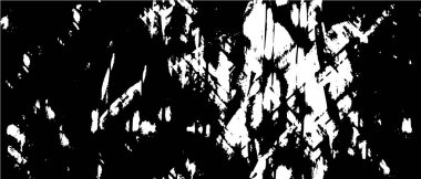 Grunge üst üste biniyor. Soyut siyah-beyaz vektör arkaplanı. Çatlak, leke ve noktalarda kirli desenli tek renkli klasik yüzey. Karanlık korku tarzında eski bir duvar.