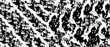 Grunge üst üste biniyor. Soyut siyah-beyaz vektör arkaplanı. Çatlak, leke ve noktalarda kirli desenli tek renkli klasik yüzey. Karanlık korku tarzında eski bir duvar.