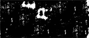 Grunge üst üste biniyor. Soyut siyah-beyaz vektör arkaplanı. Çatlak, leke ve noktalarda kirli desenli tek renkli klasik yüzey. Karanlık korku tarzında eski bir duvar.