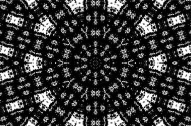 Yuvarlak desen tekrarlanıyor. Soyut arkaplan. siyah ve beyaz resim.