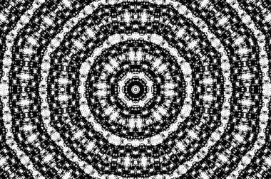 Yuvarlak desen tekrarlanıyor. Soyut arkaplan. siyah ve beyaz resim.