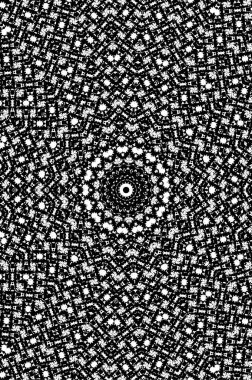 Yuvarlak desen tekrarlanıyor. Soyut arkaplan. siyah ve beyaz resim.