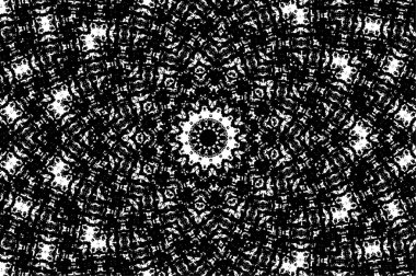 Yuvarlak desen tekrarlanıyor. Soyut arkaplan. siyah ve beyaz resim.