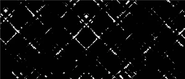 单色Grunge模式 带有划痕线 斑点和条纹的黑白纹理 用于横幅 具有不同元素的还原粗制半色调背景 — 图库矢量图片