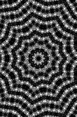 Yuvarlak desen tekrarlanıyor. Soyut arkaplan. siyah ve beyaz resim.