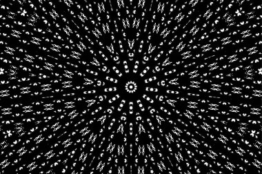 Yuvarlak desen tekrarlanıyor. Soyut arkaplan. siyah ve beyaz resim.