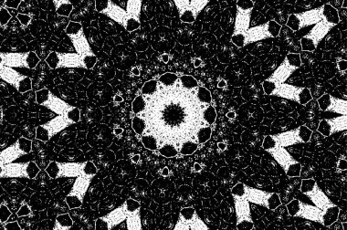 Yuvarlak desen tekrarlanıyor. Soyut arkaplan. siyah ve beyaz resim.
