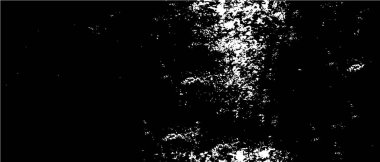 Grunge üst üste biniyor. Soyut siyah-beyaz vektör arkaplanı. Çatlak, leke ve noktalarda kirli desenli tek renkli klasik yüzey. Karanlık korku tarzında eski bir duvar.