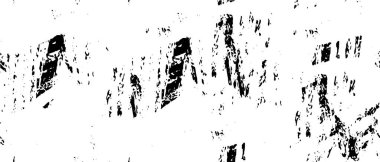 Grunge üst üste biniyor. Soyut siyah-beyaz vektör arkaplanı. Çatlak, leke ve noktalarda kirli desenli tek renkli klasik yüzey. Karanlık korku tarzında eski bir duvar.