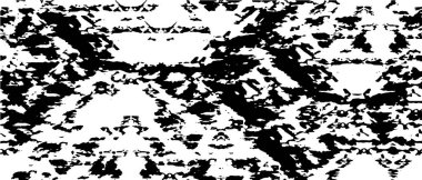 Grunge üst üste biniyor. Soyut siyah-beyaz vektör arkaplanı. Çatlak, leke ve noktalarda kirli desenli tek renkli klasik yüzey. Karanlık korku tarzında eski bir duvar.