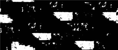 Grunge üst üste biniyor. Soyut siyah-beyaz vektör arkaplanı. Çatlak, leke ve noktalarda kirli desenli tek renkli klasik yüzey. Karanlık korku tarzında eski bir duvar.