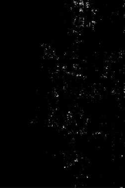 Grunge üst üste biniyor. Soyut siyah-beyaz vektör arkaplanı. Çatlak, leke ve noktalarda kirli desenli tek renkli klasik yüzey. Karanlık korku tarzında eski bir duvar.