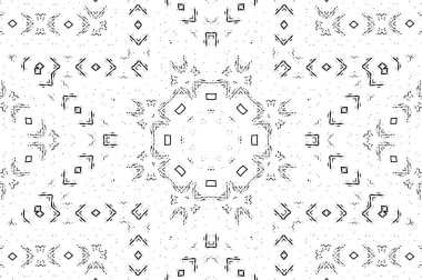 Vektör Dikişsiz siyah beyaz etnik desen 