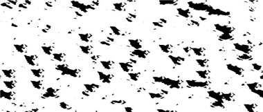 Grunge üst üste biniyor. Soyut siyah-beyaz vektör arkaplanı. Çatlaklarda, noktalarda, noktalarda kirli desenli tek renkli vintage yüzey. 