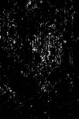 Grunge üst üste biniyor. Soyut siyah-beyaz vektör arkaplanı. Çatlaklarda, noktalarda, noktalarda kirli desenli tek renkli vintage yüzey. 