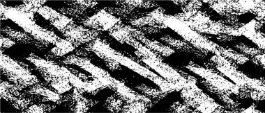 Grunge üst üste biniyor. Soyut siyah-beyaz vektör arkaplanı. Çatlak, leke ve noktalarda kirli desenli tek renkli klasik yüzey. Karanlık korku tarzında eski bir duvar.