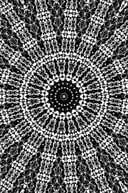 Soyut siyah ve beyaz boyalı kaleydoskopik arkaplan.