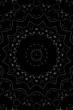 Soyut siyah ve beyaz boyalı kaleydoskopik arkaplan.