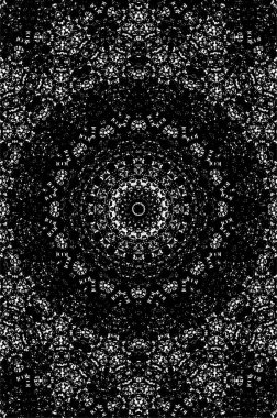 Soyut siyah ve beyaz boyalı kaleydoskopik arkaplan.