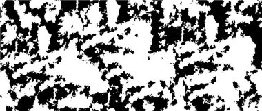 Grunge üst üste biniyor. Soyut siyah-beyaz vektör arkaplanı. Çatlak, leke ve noktalarda kirli desenli tek renkli klasik yüzey. Karanlık korku tarzında eski bir duvar.