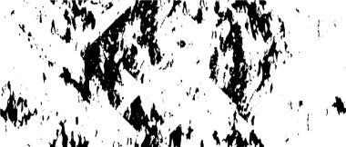 Grunge üst üste biniyor. Soyut siyah-beyaz vektör arkaplanı. Çatlak, leke ve noktalarda kirli desenli tek renkli klasik yüzey. Karanlık korku tarzında eski bir duvar.