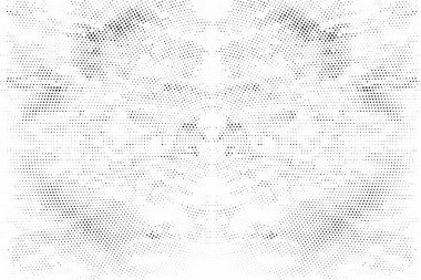 Çatlak, leke ve noktalarda kirli desenli tek renkli klasik yüzey. Karanlık korku tarzı arka planda eski bir duvar 