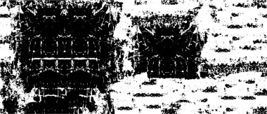 Çatlak, leke ve noktalarda kirli desenli tek renkli klasik yüzey. Karanlık korku tarzı arka planda eski bir duvar 