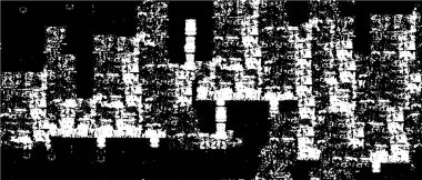 Siyah beyaz desenli, noktalı, lekeli, çizik ve çizikli sıkıntılı bir arkaplan. Soyut vektör illüstrasyonu.