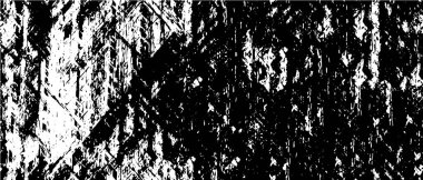 Grunge üst üste biniyor. Soyut siyah-beyaz vektör arkaplanı. Çatlaklarda, noktalarda, noktalarda kirli desenli tek renkli vintage yüzey.