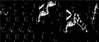 Grunge üst üste biniyor. Soyut siyah-beyaz vektör arkaplanı. Çatlaklarda, noktalarda, noktalarda kirli desenli tek renkli vintage yüzey.