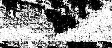 Grunge üst üste biniyor. Soyut siyah-beyaz vektör arkaplanı. Çatlaklarda, noktalarda, noktalarda kirli desenli tek renkli vintage yüzey.
