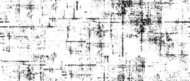 Grunge üst üste biniyor. Soyut siyah-beyaz vektör arkaplanı. Çatlaklarda, noktalarda, noktalarda kirli desenli tek renkli vintage yüzey.
