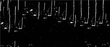 Grunge üst üste biniyor. Soyut siyah-beyaz vektör arkaplanı. Çatlaklarda, noktalarda, noktalarda kirli desenli tek renkli vintage yüzey.