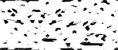 Sert, çizik, sıçramış grunge desenli fırça darbeleri. Dokuları üst üste koy. Siyah-beyaz boyanmış kağıt dokusu. Skeç grunge tasarımı. Poster, kapak, afiş, taklit, çıkartma düzeni için kullan