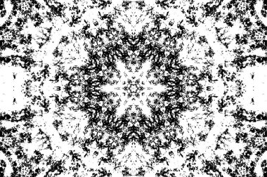 Çizikler, çizikler ve çizikler olan siyah beyaz bir arka plan. 